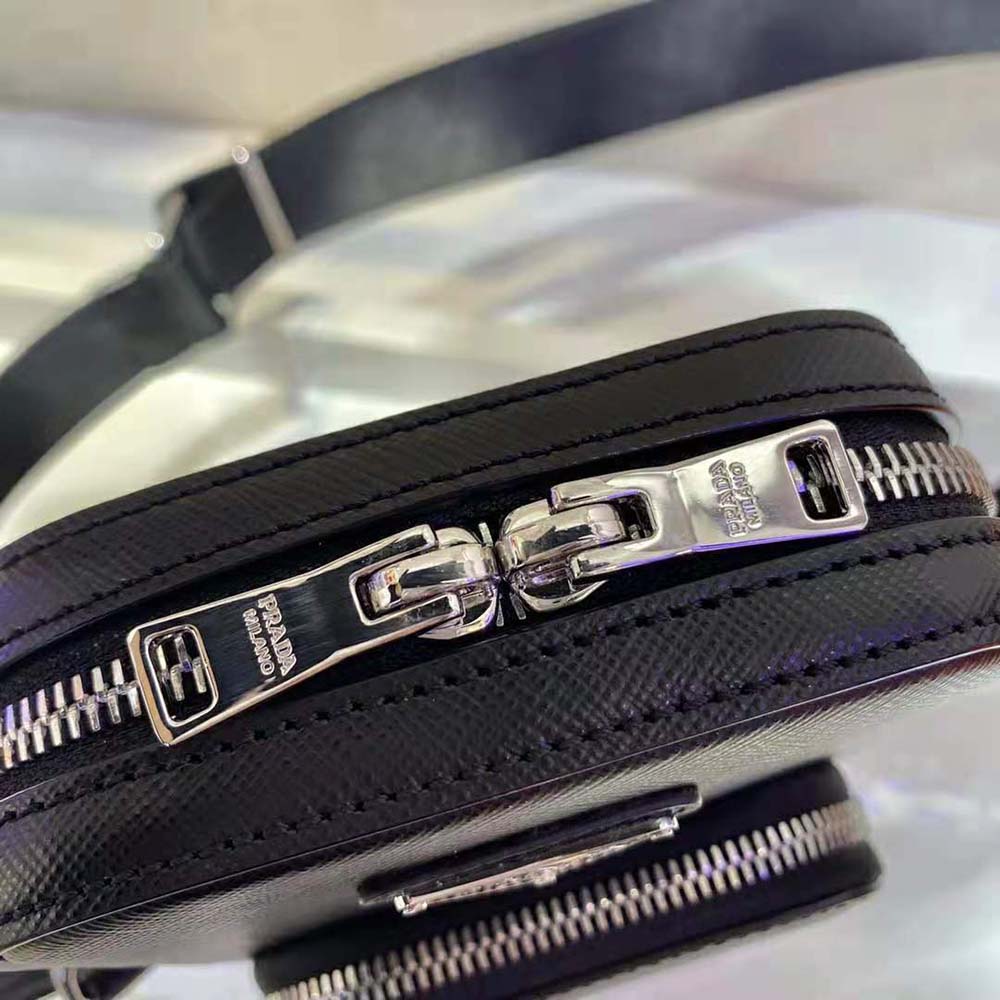 Prada Men Saffiano Leather Mini Bag-Black - image 7