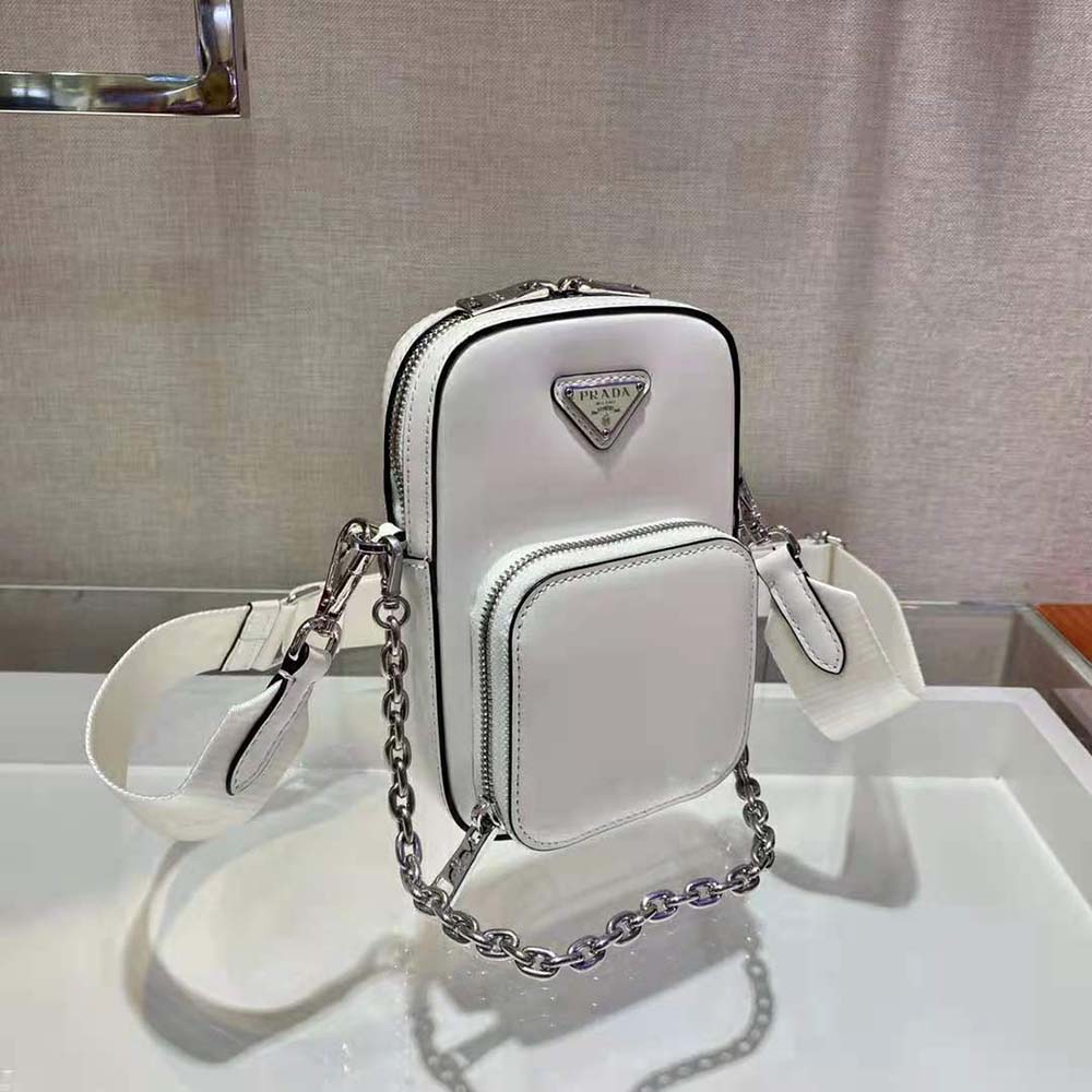 Prada Women Saffiano Leather Mini Bag-White - image 5