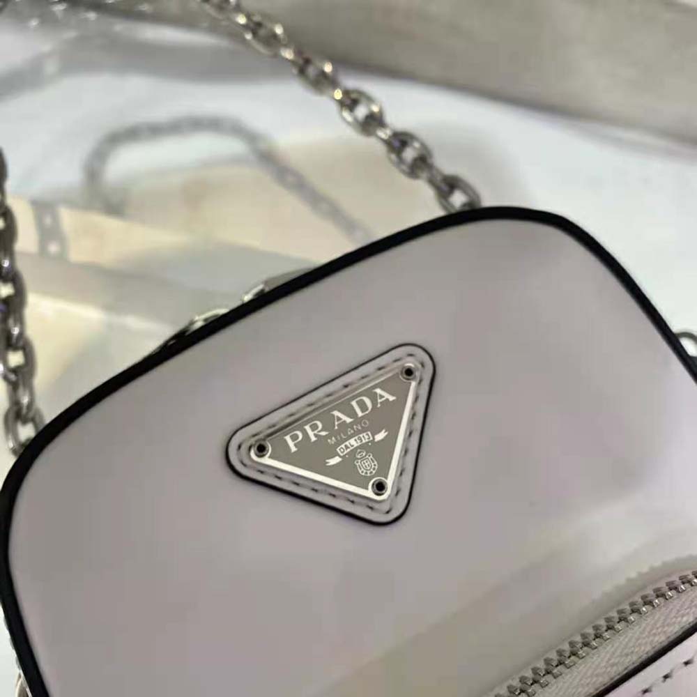 Prada Women Saffiano Leather Mini Bag-White - image 9