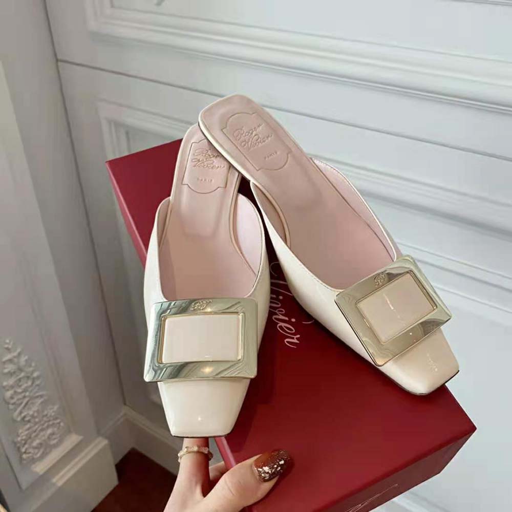 Roger Vivier Belle Vivier Metal Buckle Mules in Patent Leather in 2.5 cm Heel - image 7