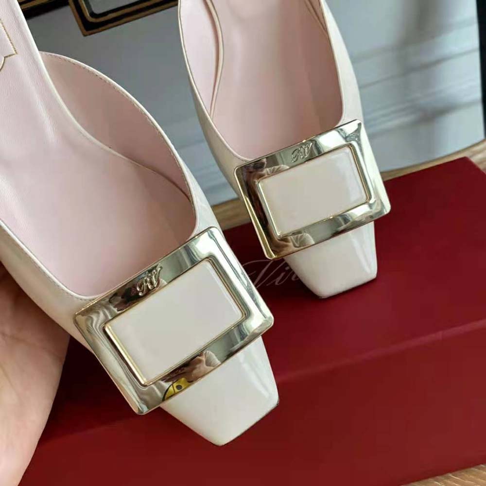 Roger Vivier Belle Vivier Metal Buckle Mules in Patent Leather in 2.5 cm Heel - image 8