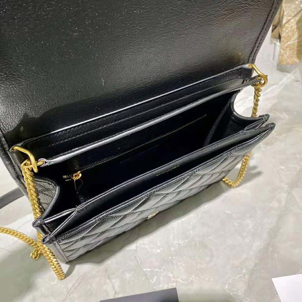 Saint Laurent YSL Women Becky Mini Chain Bag in Carre-Quilted Lambskine - image 8
