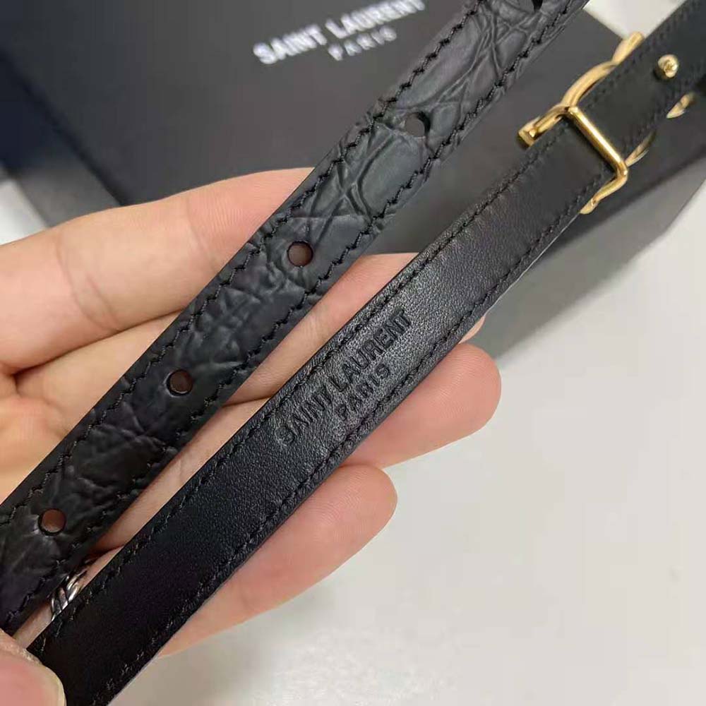 Saint Laurent YSL Women Chain-Buckle Belt in Crocodile-Embossed Shiny Leather - image 6