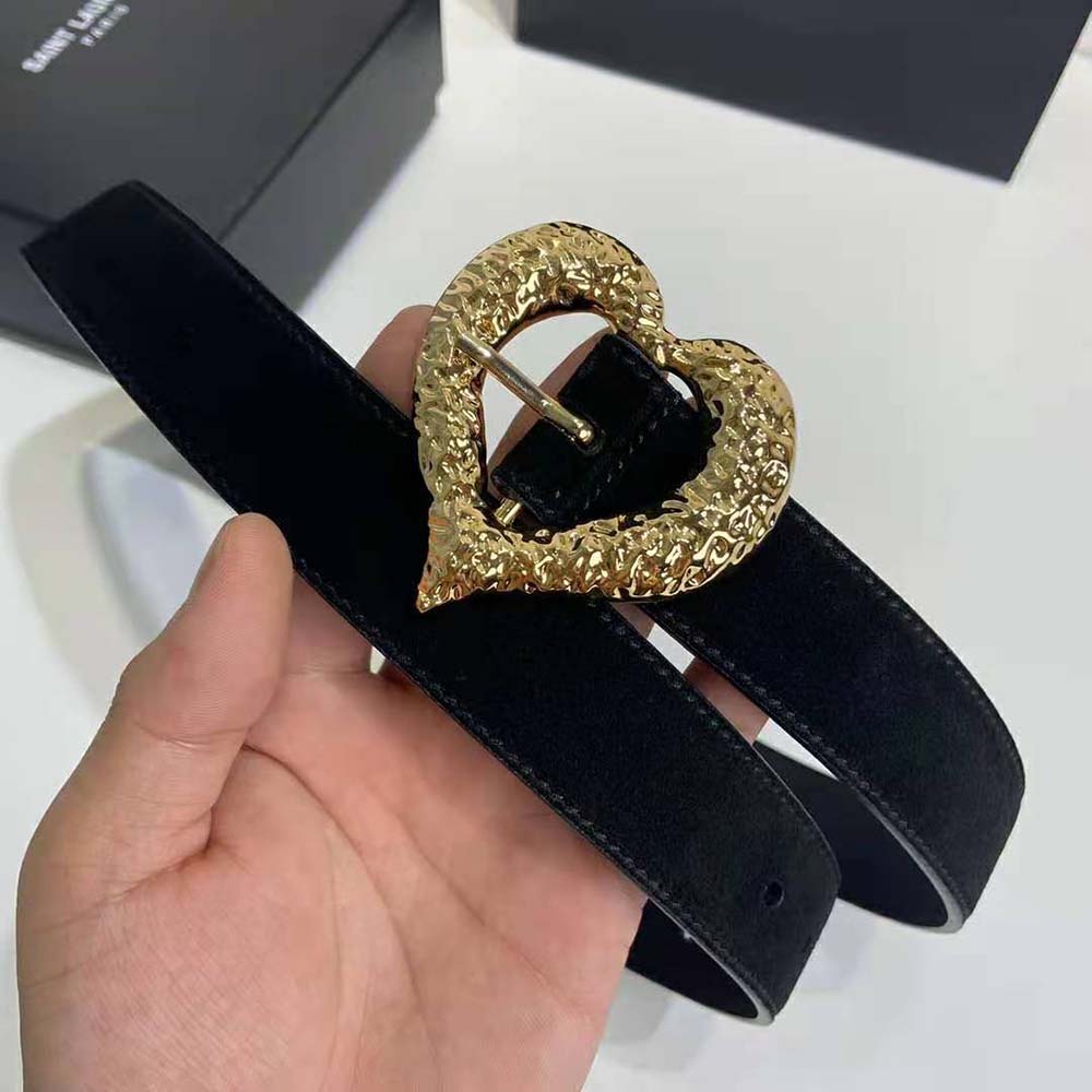 Saint Laurent YSL Women Heart Belt in Lambskin - image 6