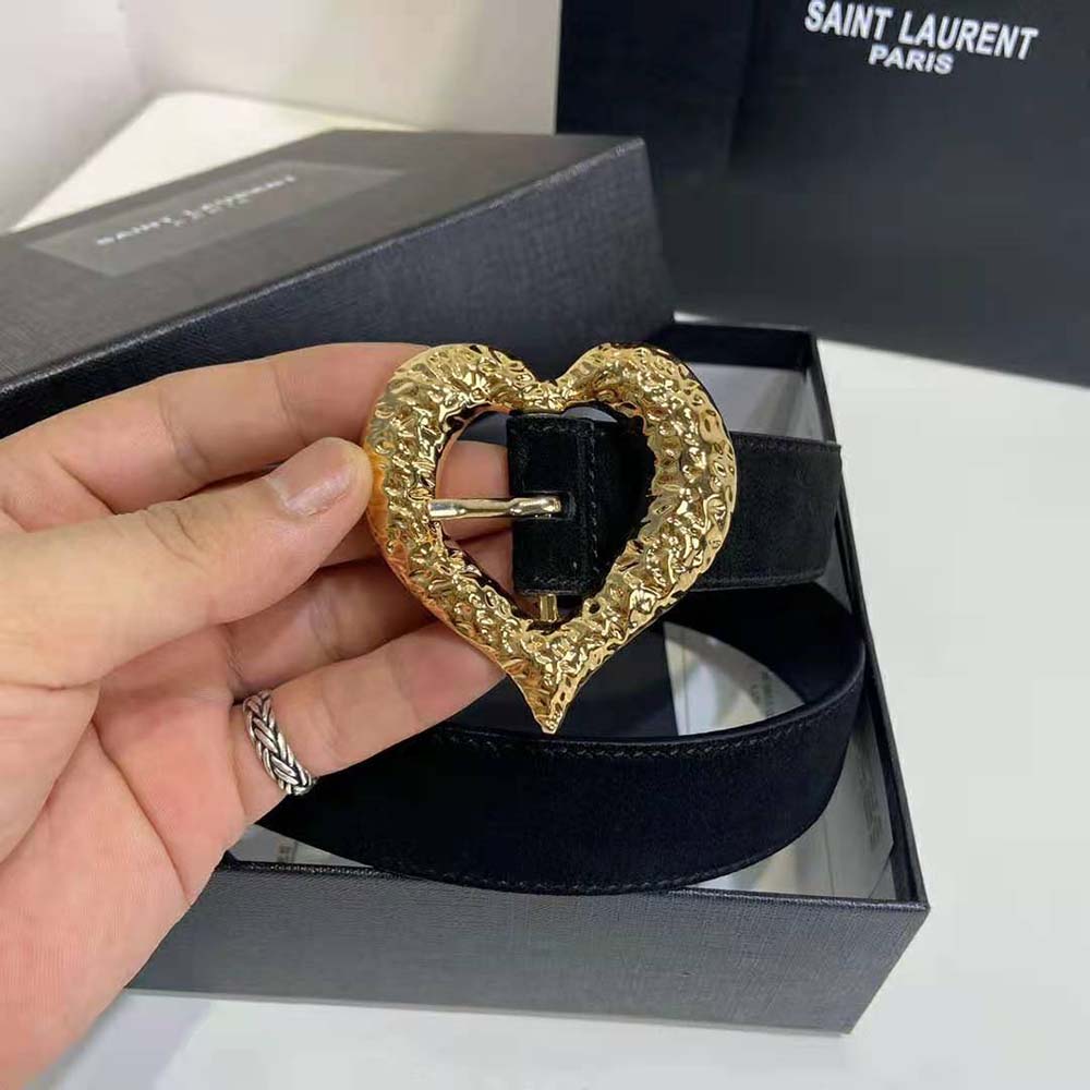 Saint Laurent YSL Women Heart Belt in Lambskin - image 5