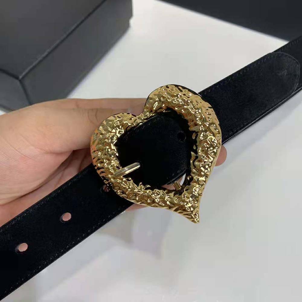 Saint Laurent YSL Women Heart Belt in Lambskin - image 4