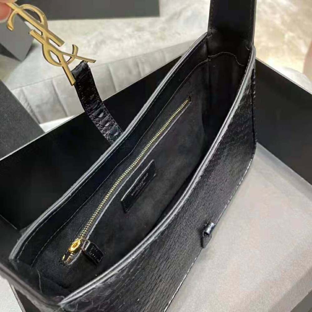 Saint Laurent YSL Women LE 5 A 7 Hobo Bag in Matte Python-Black - image 9