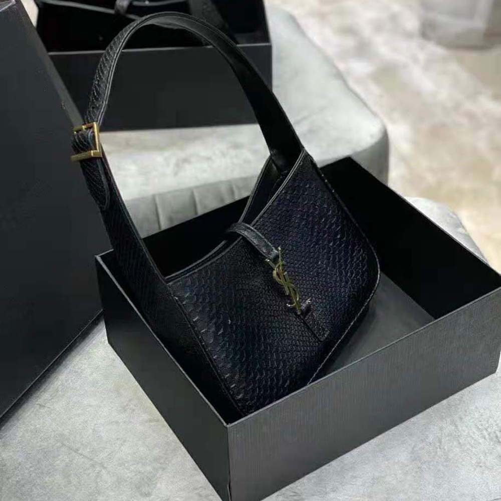 Saint Laurent YSL Women LE 5 A 7 Hobo Bag in Matte Python-Black - image 4