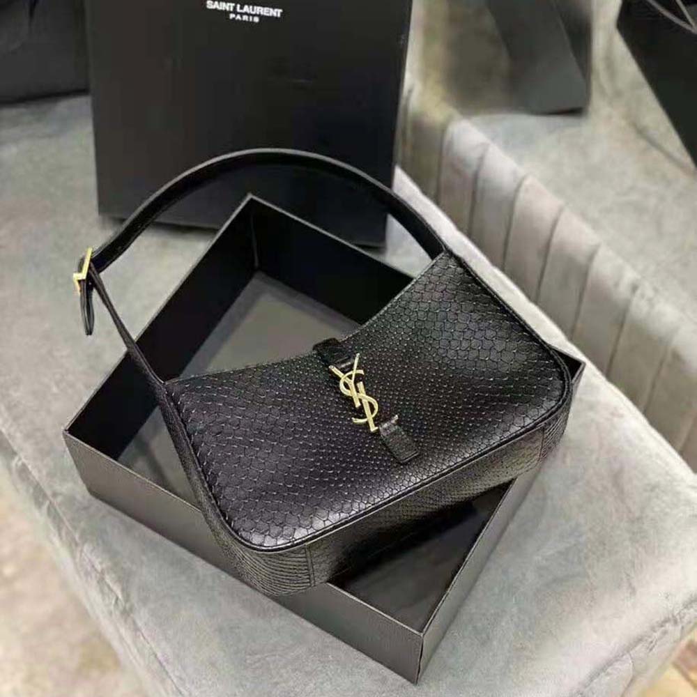 Saint Laurent YSL Women LE 5 A 7 Hobo Bag in Matte Python-Black - image 5
