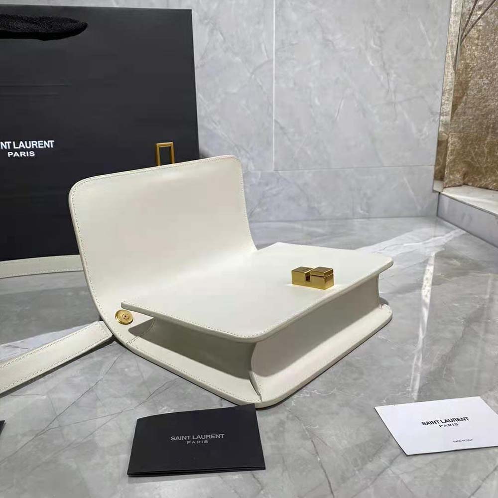 Saint Laurent YSL Women LE Carre Satchel in Box Saint Laurent Leather-White - image 5