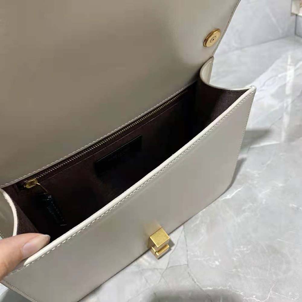 Saint Laurent YSL Women LE Carre Satchel in Box Saint Laurent Leather-White - image 6