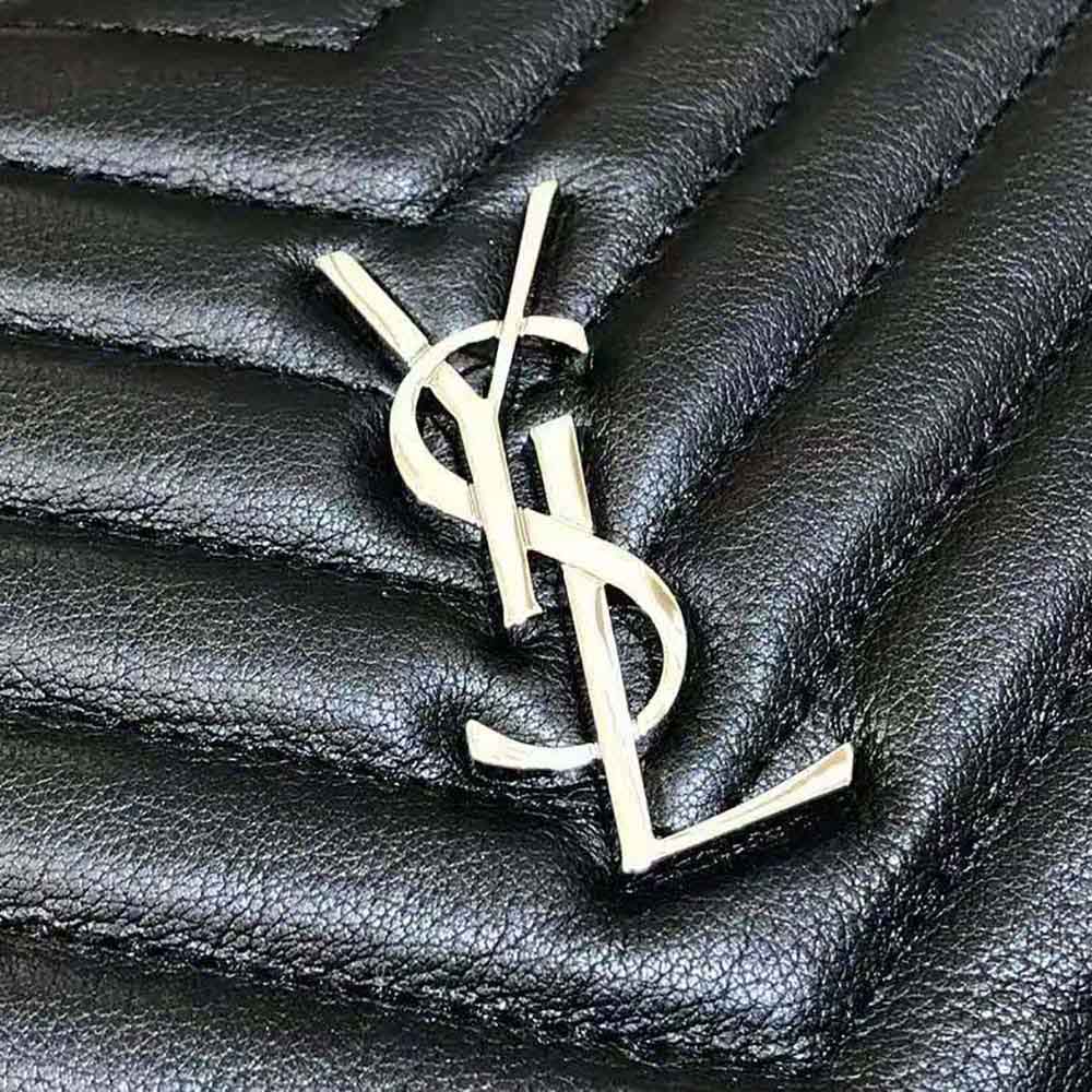 Saint Laurent YSL Women Monogram Document Holder in Matelasse Leather-Silver - image 9