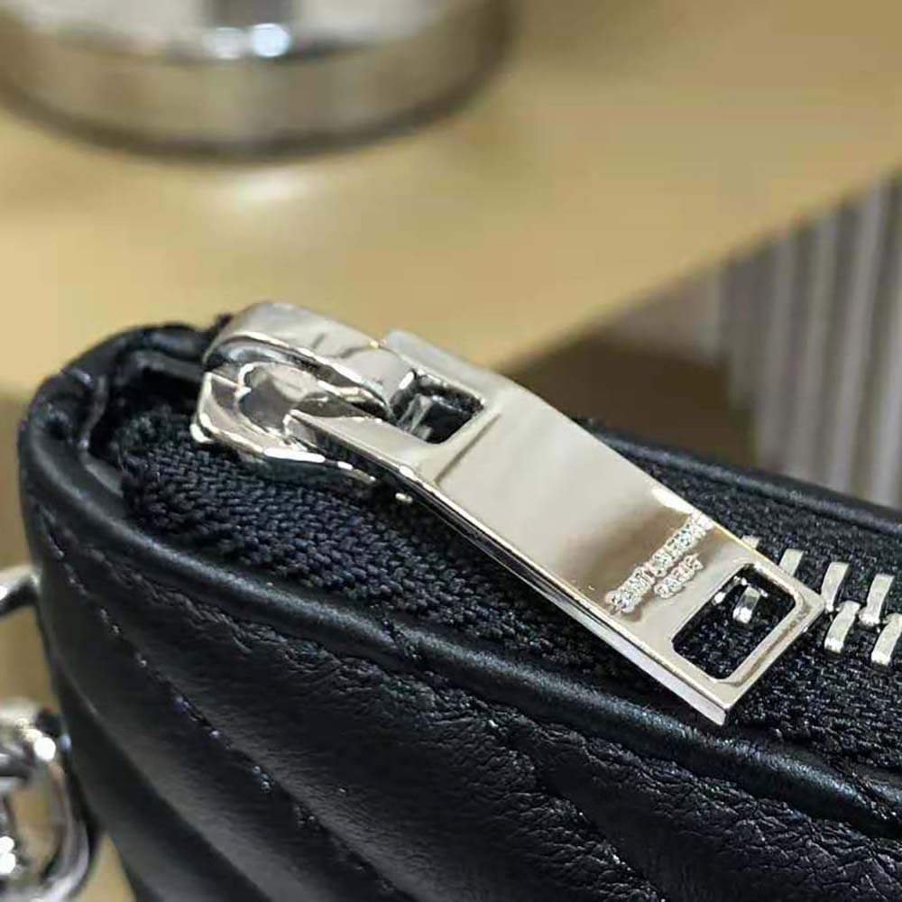Saint Laurent YSL Women Monogram Document Holder in Matelasse Leather-Silver - image 6