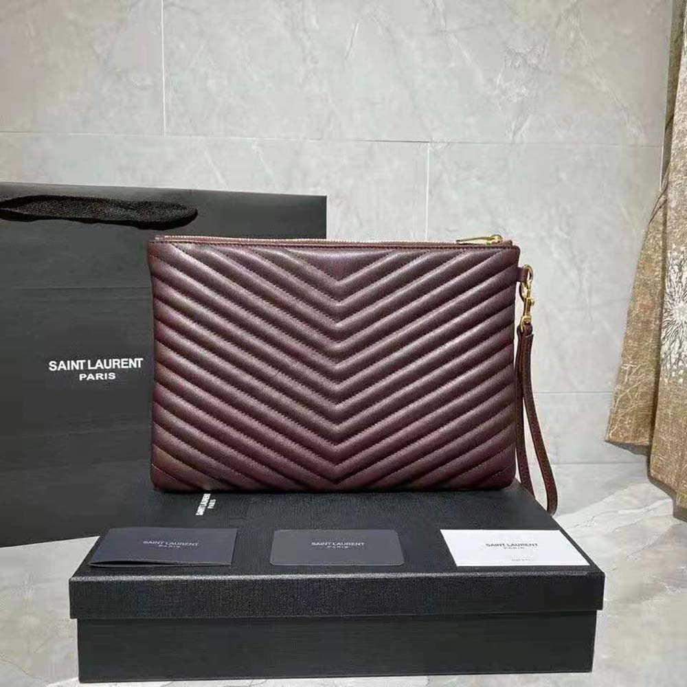 Saint Laurent YSL Women Monogram Tablet Pouch in Matelasse Leather - image 4