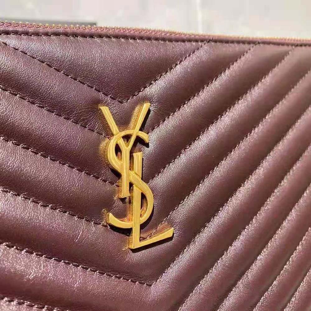Saint Laurent YSL Women Monogram Tablet Pouch in Matelasse Leather - image 5