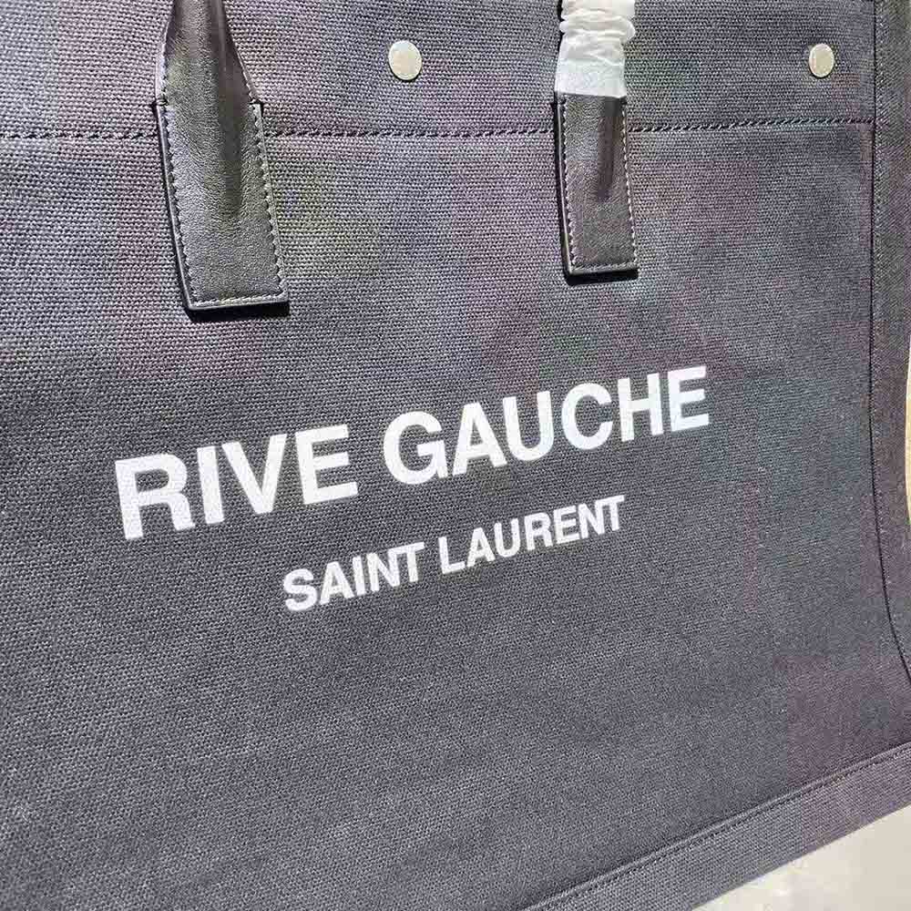 Saint Laurent YSL Women Rive Gauche Tote Bag in Linen and Leather - image 8
