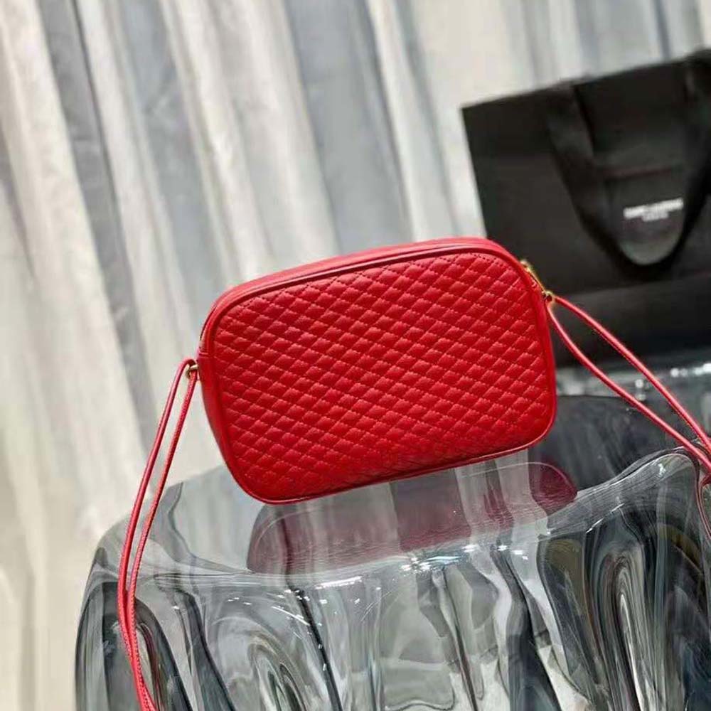 Saint Laurent YSL Women Victoire Camera Bag in Quilted Lambskin-Red - image 4