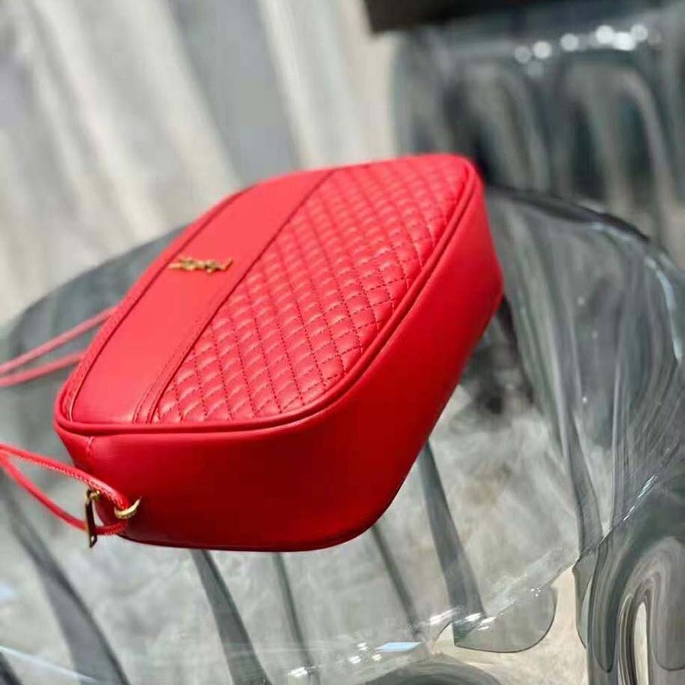 Saint Laurent YSL Women Victoire Camera Bag in Quilted Lambskin-Red - image 5