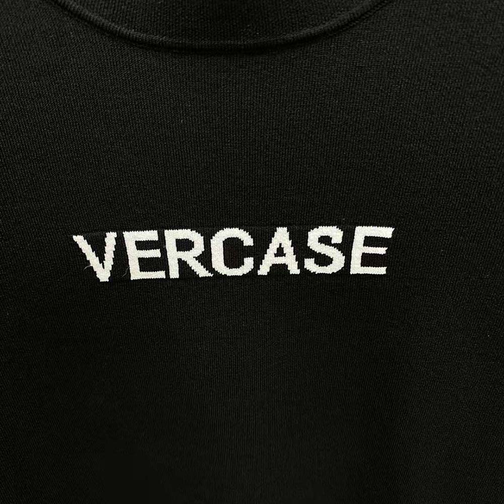 Versace Men Logo Embroidered T-shirt-Black - image 9