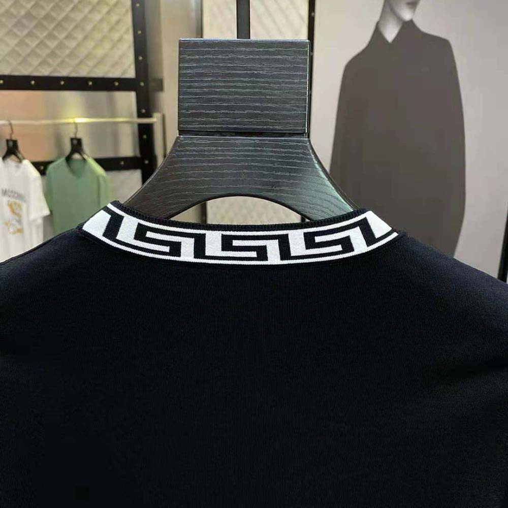 Versace Men Logo Embroidered T-shirt-Black - image 8
