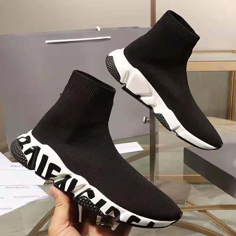 Top view showing sock-like fit of Balenciaga Unisex Speed Sneaker