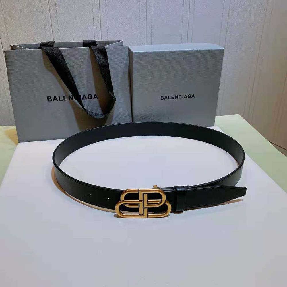 Styled shot of Balenciaga Women New BB Belt worn with tailored outfit