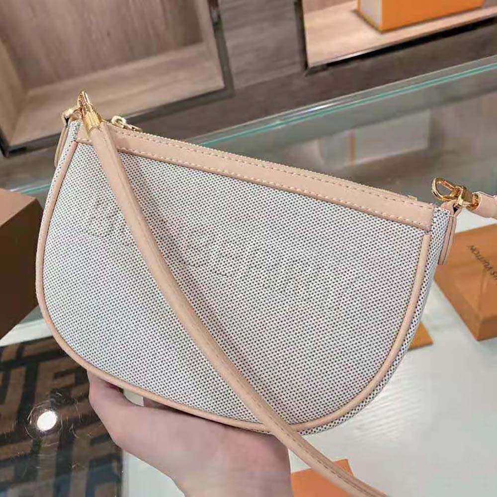 Burberry Women Embossed Logo Canvas and Leather Olympia Pouch - image 4