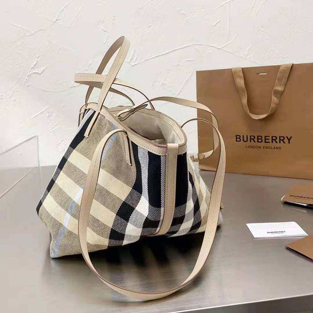 Burberry Women Medium Check Canvas Beach Tote - image 4