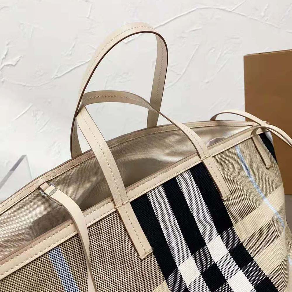 Burberry Women Medium Check Canvas Beach Tote - image 5