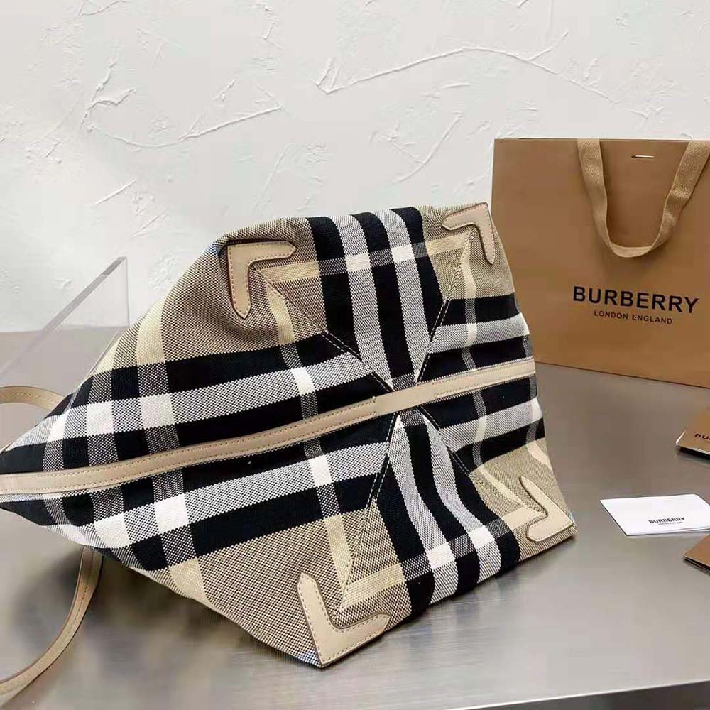 Burberry Women Medium Check Canvas Beach Tote - image 6