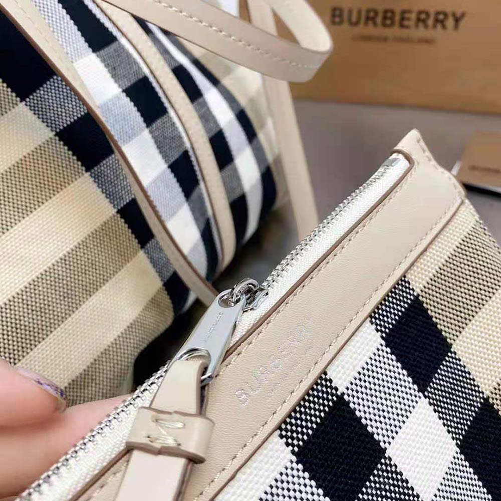 Burberry Women Medium Check Canvas Beach Tote - image 9