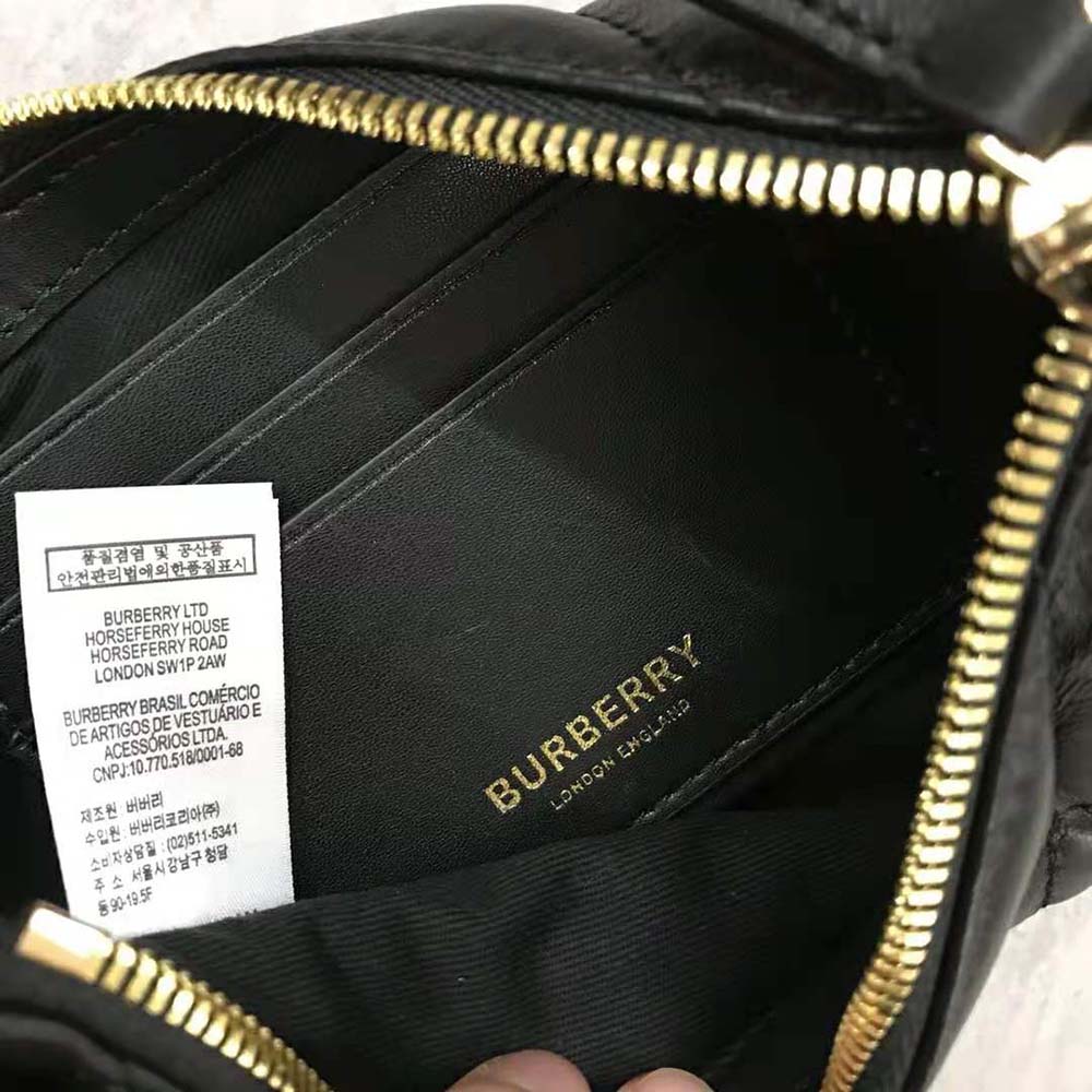 Burberry Women Quilted Lambskin Olympia Pouch-Black - image 10