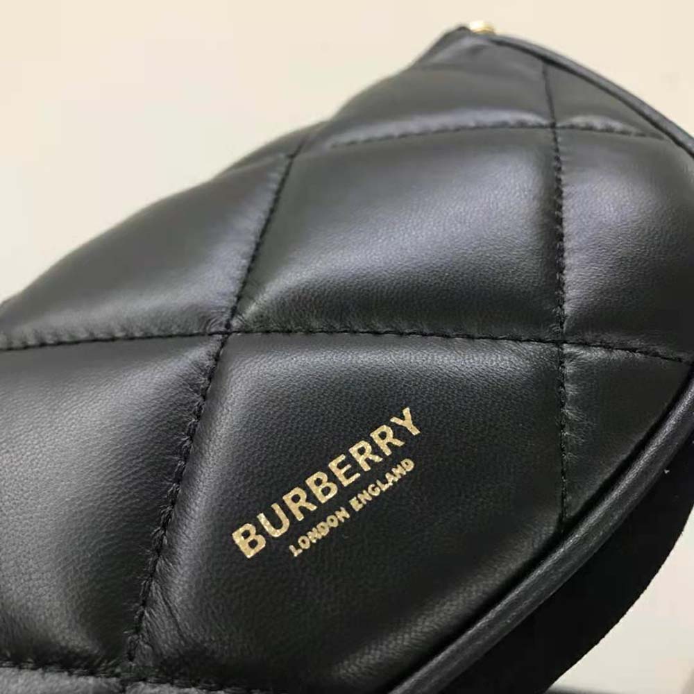 Burberry Women Quilted Lambskin Olympia Pouch-Black - image 9