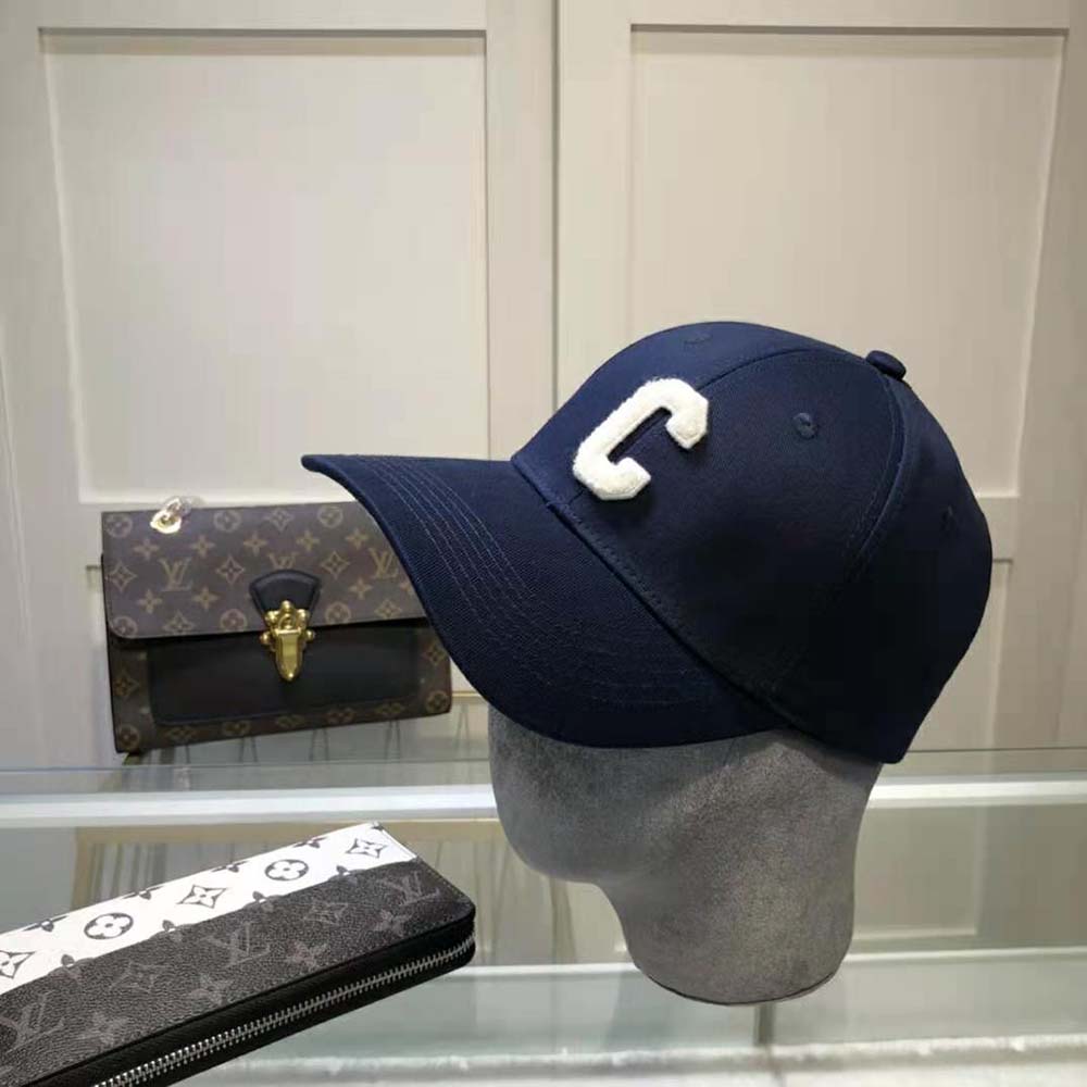 Side angle showing adjustable strap on Celine Women “C” Baseball Cap