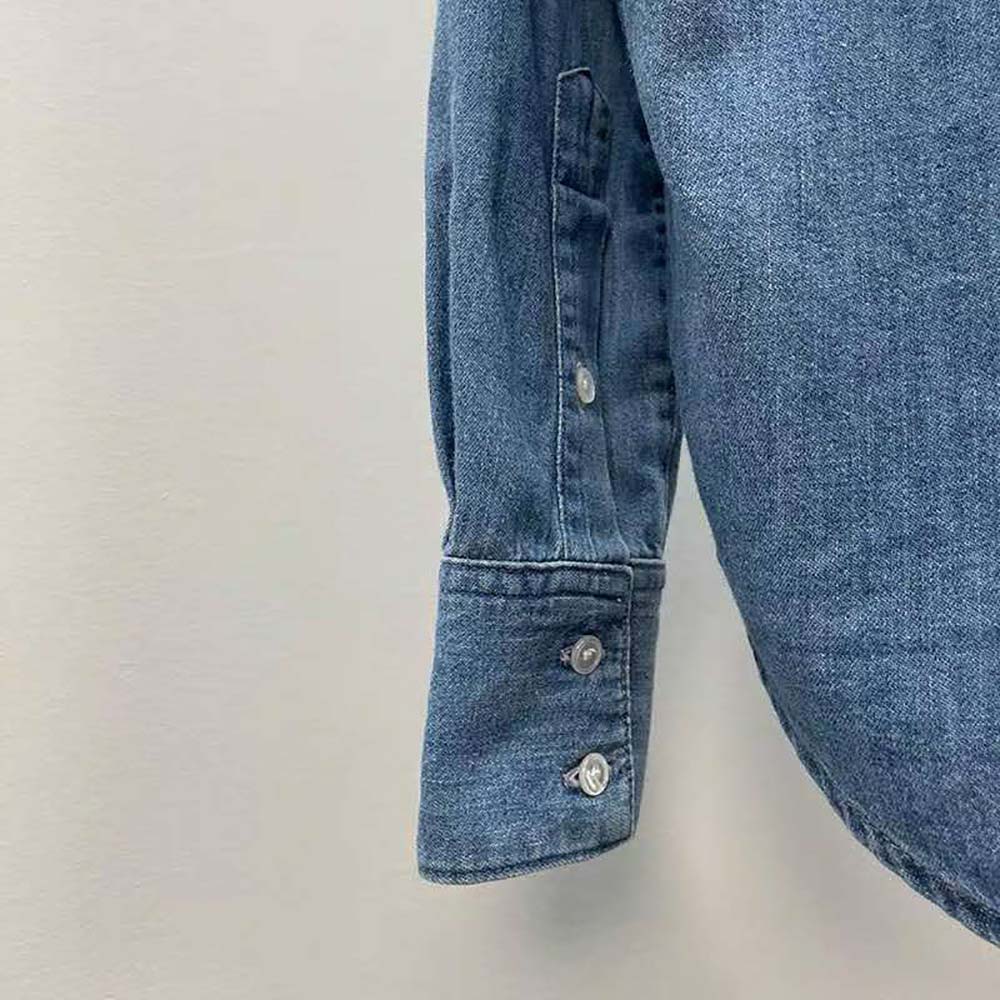 Celine Women Cowboy Shirt Sulky in Light Denim - image 7