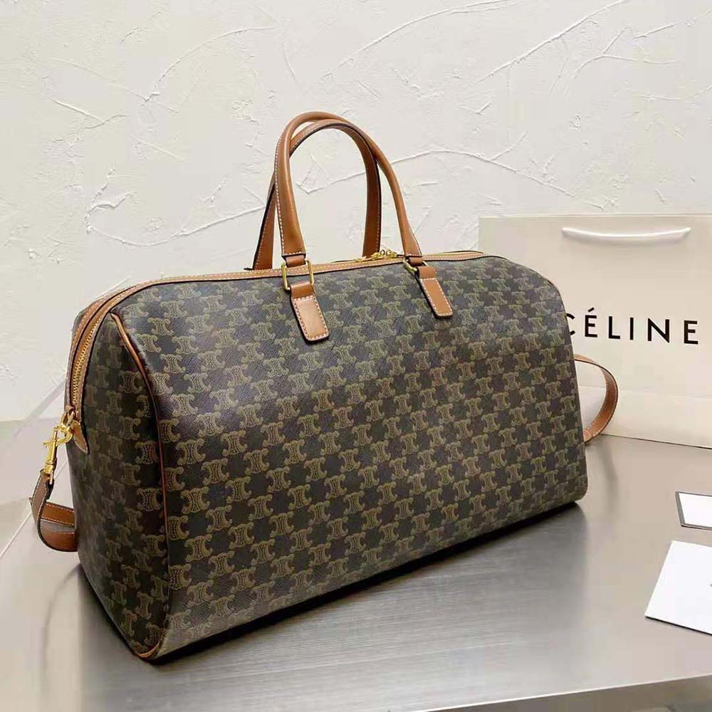 Side view showing spacious silhouette of Celine Women Large Voyage Bag