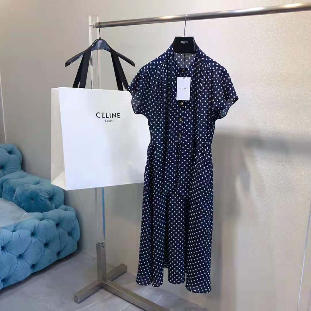 Close-up of lavalliere bow detail on Celine Women Lavalliere Dress