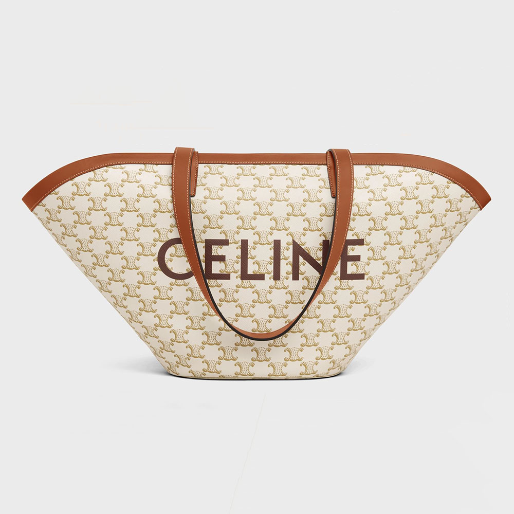 Front view of Celine Women Medium Couffin Bag in Triomphe Canvas Celine Print