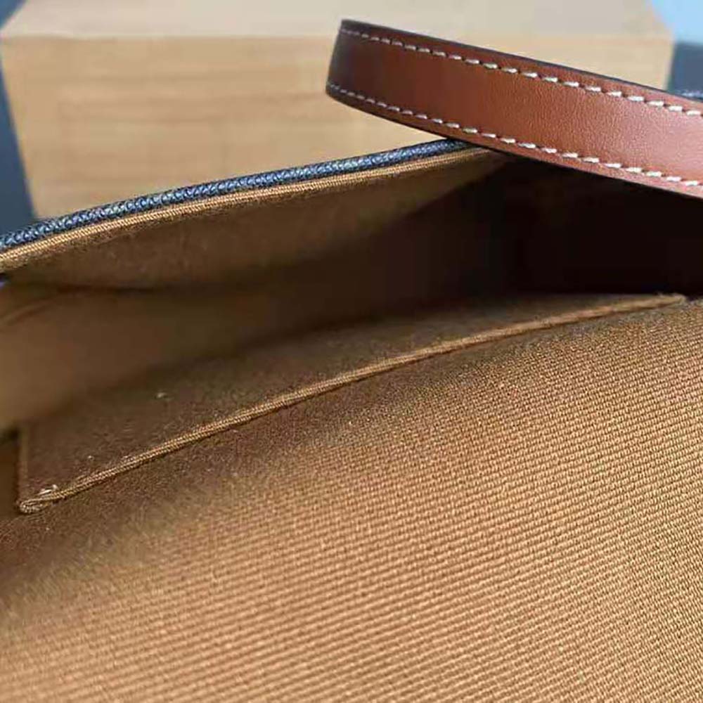 Celine Women Mini Besace in Triomphe Canvas and Calfskin-Brown - image 10