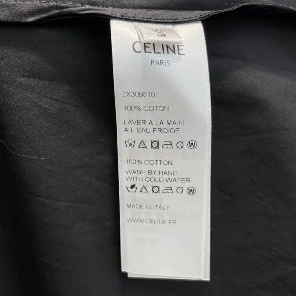 Celine Women Safari Dress in Cotton Poplin-Black - image 10
