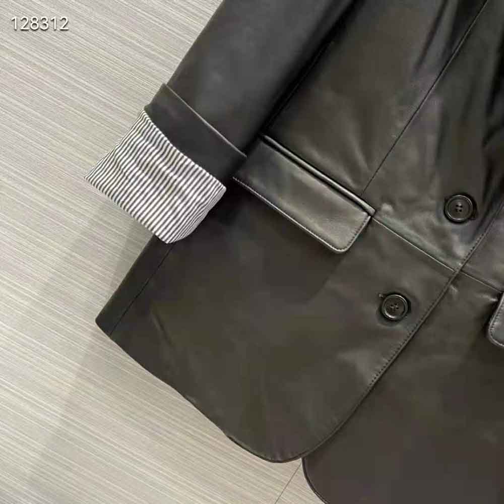 Celine Women Tournon Jacket in Lambskin Leather-Black - image 7