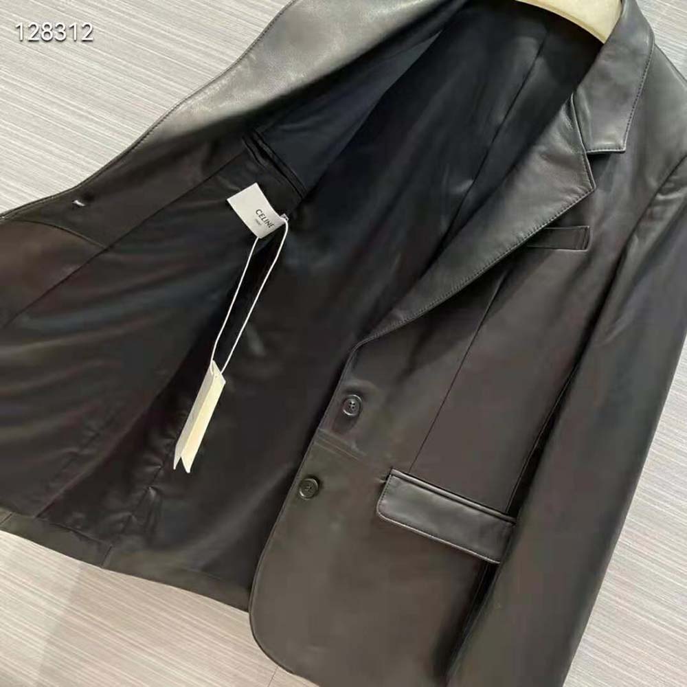 Celine Women Tournon Jacket in Lambskin Leather-Black - image 6