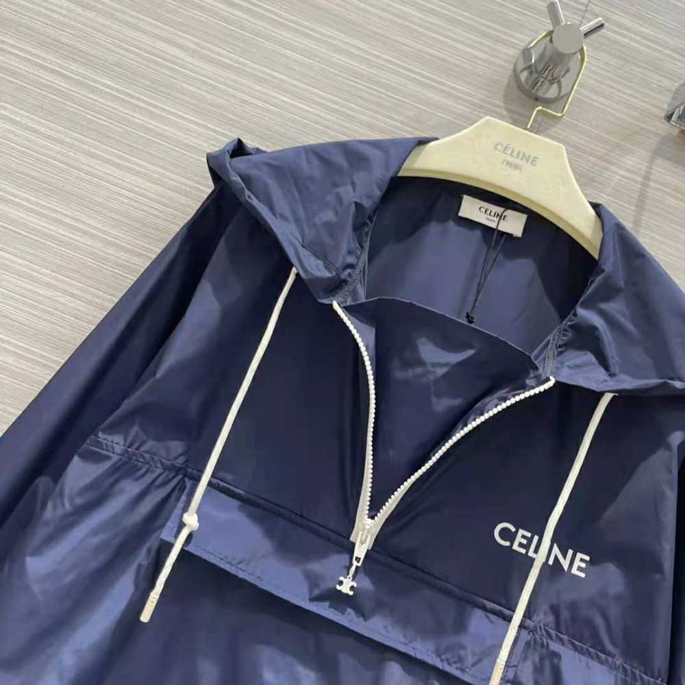 Celine Women Windbreaker in Lightweight Nylon-Blue - image 4