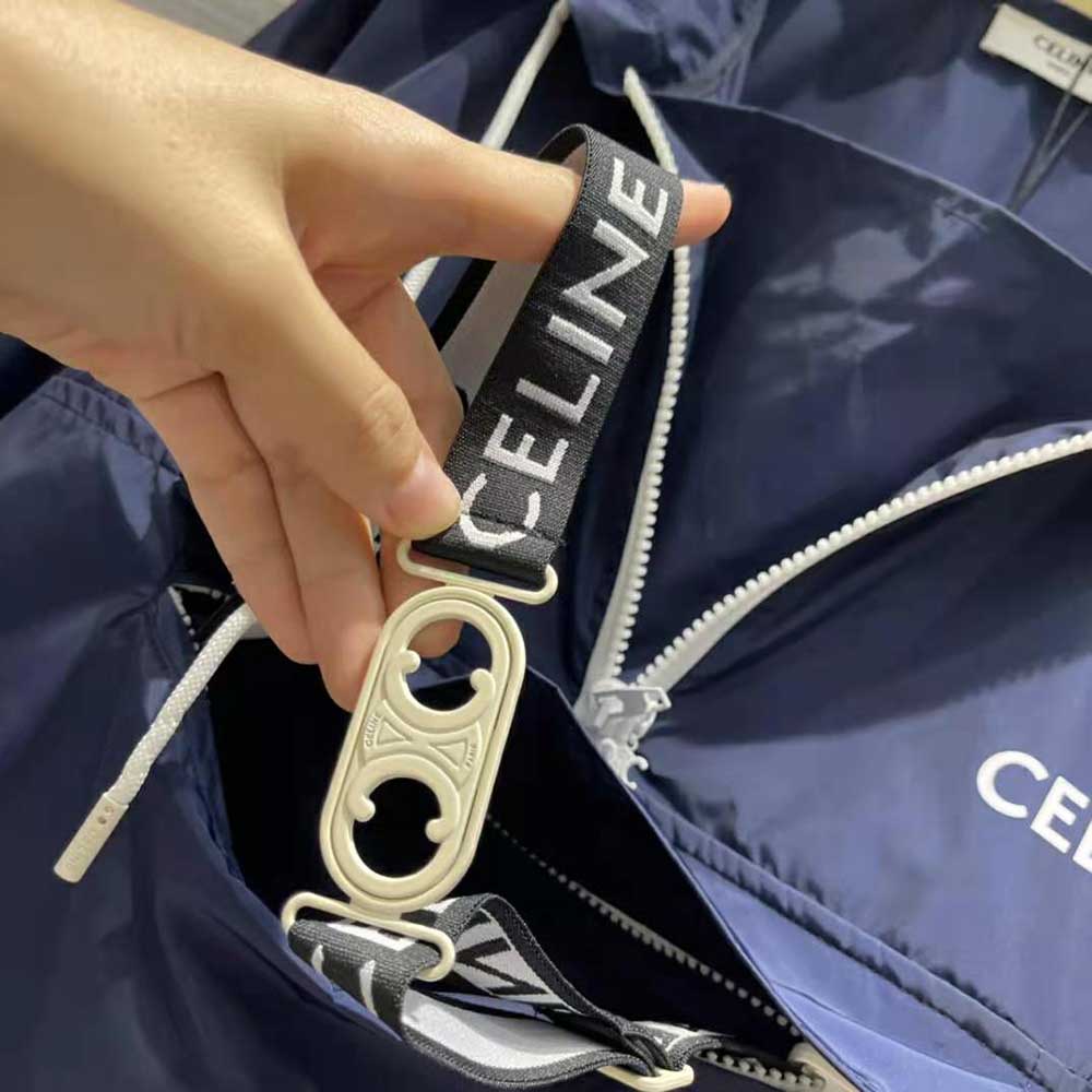 Celine Women Windbreaker in Lightweight Nylon-Blue - image 7