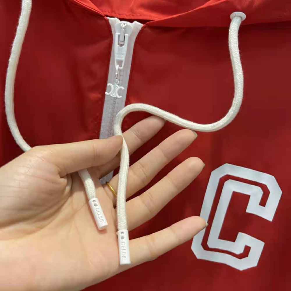 Celine Women Windbreaker in Lightweight Nylon-Red - image 9