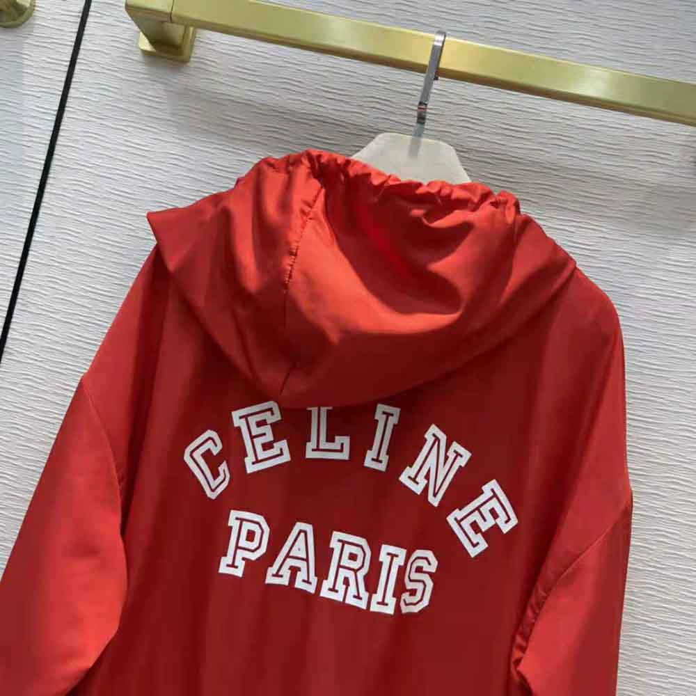Celine Women Windbreaker in Lightweight Nylon-Red - image 6