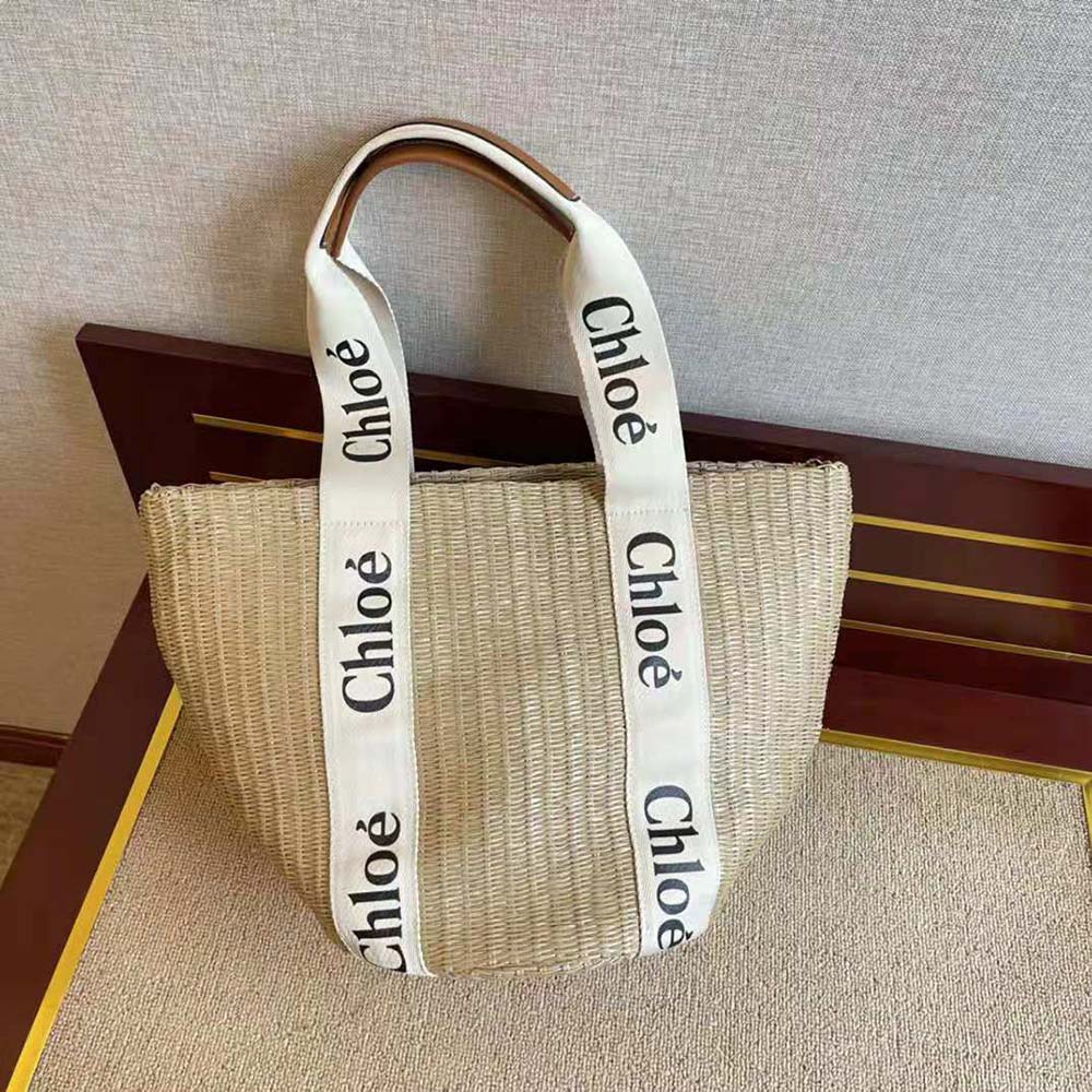 Chloe Women Large Woody Basket in Fair-Trade Paper with the Woody Ribbon - image 6