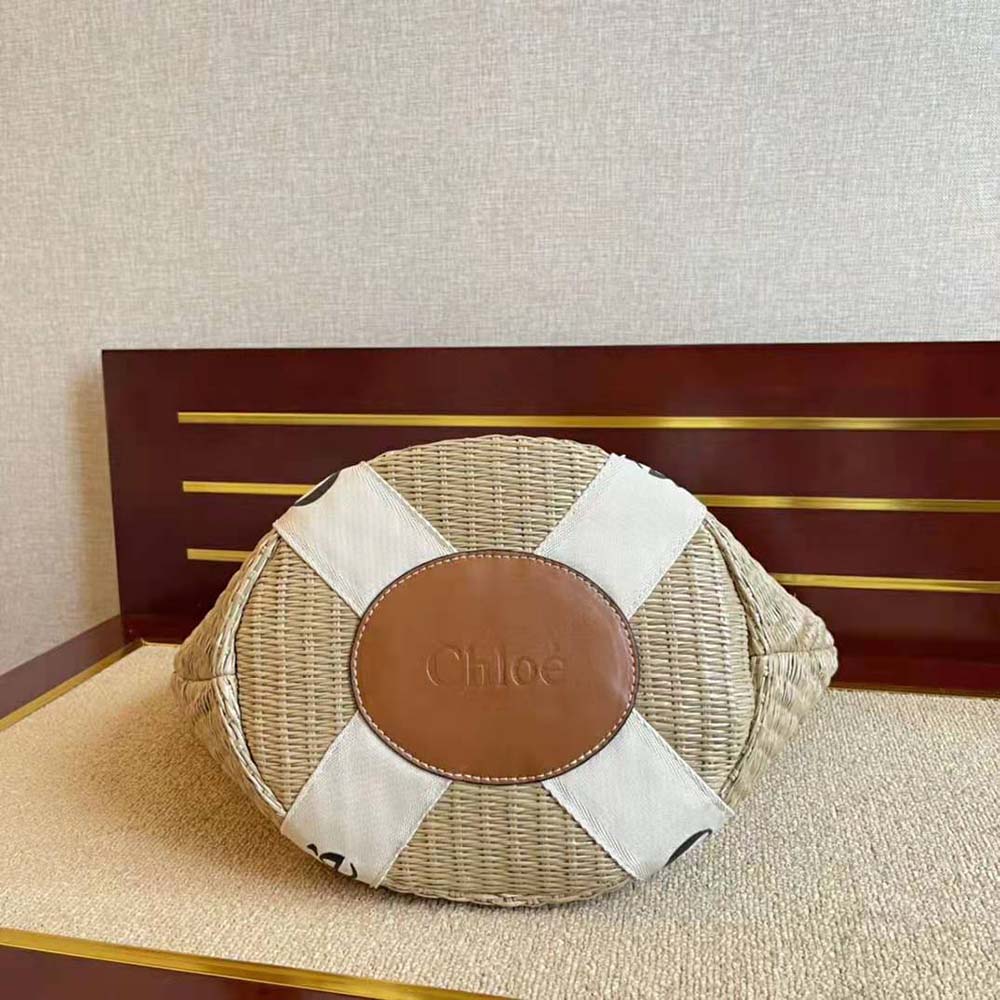 Chloe Women Large Woody Basket in Fair-Trade Paper with the Woody Ribbon - image 7