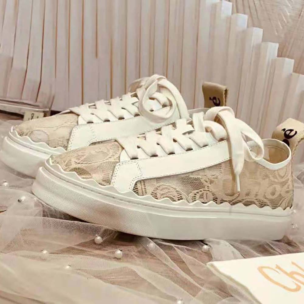 Chloe Women Lauren Sneaker in Lace-Sandy - image 4