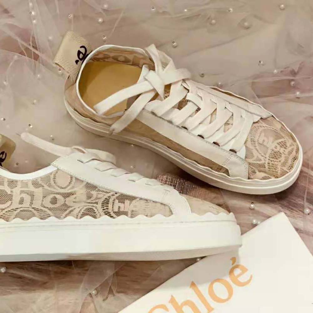 Chloe Women Lauren Sneaker in Lace-Sandy - image 5